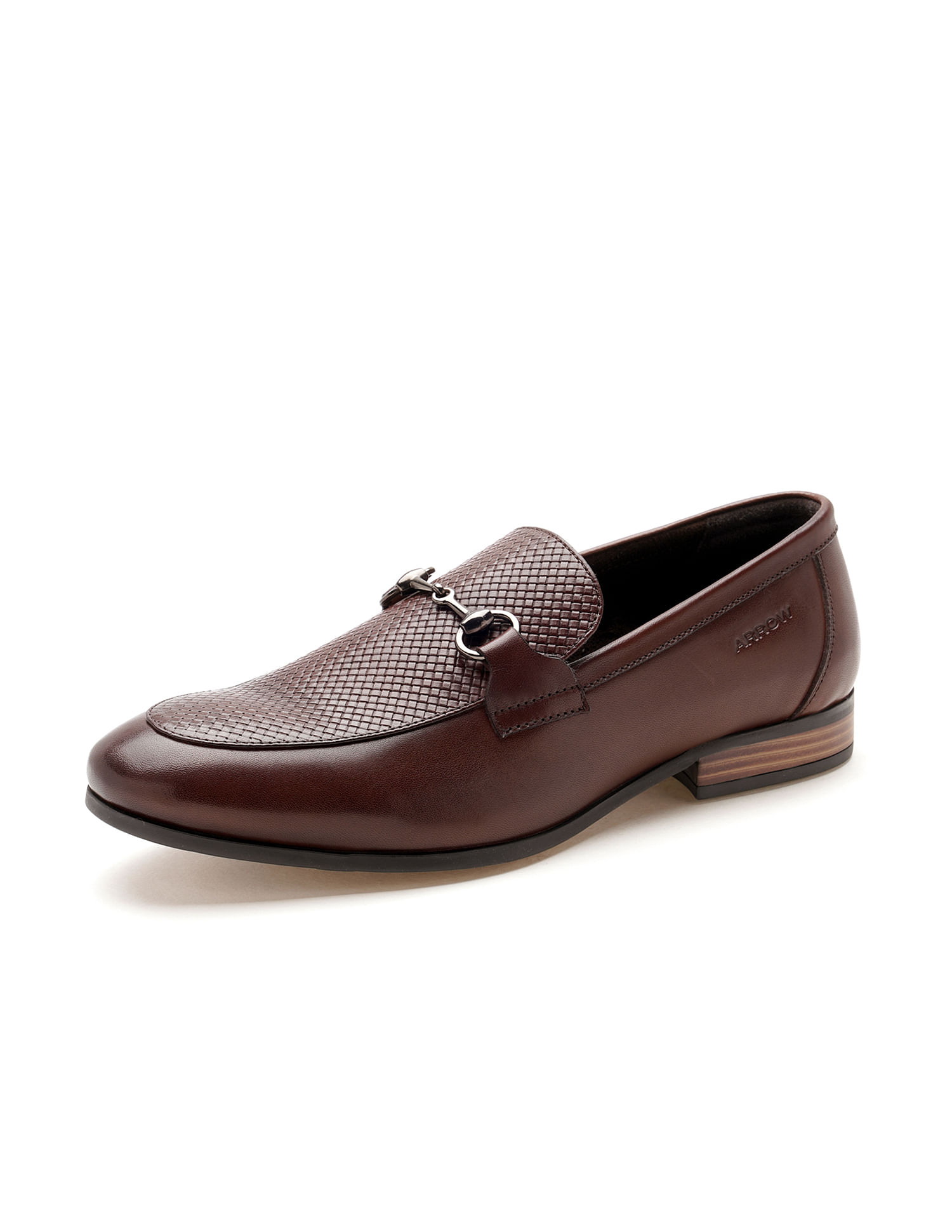 Arrow Textured Copland Leather Slip On Shoes