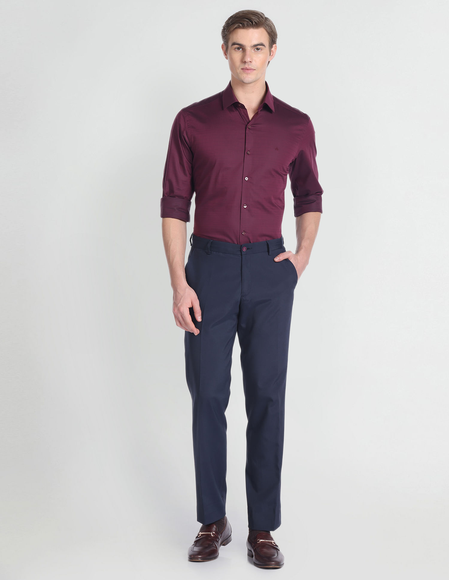 Arrow Horizontal Stripe Slim Fit Shirt