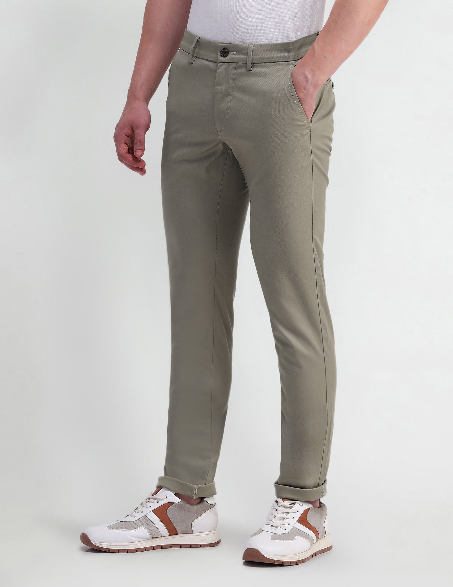 Arrow Sports Slim Fit Twill Trousers