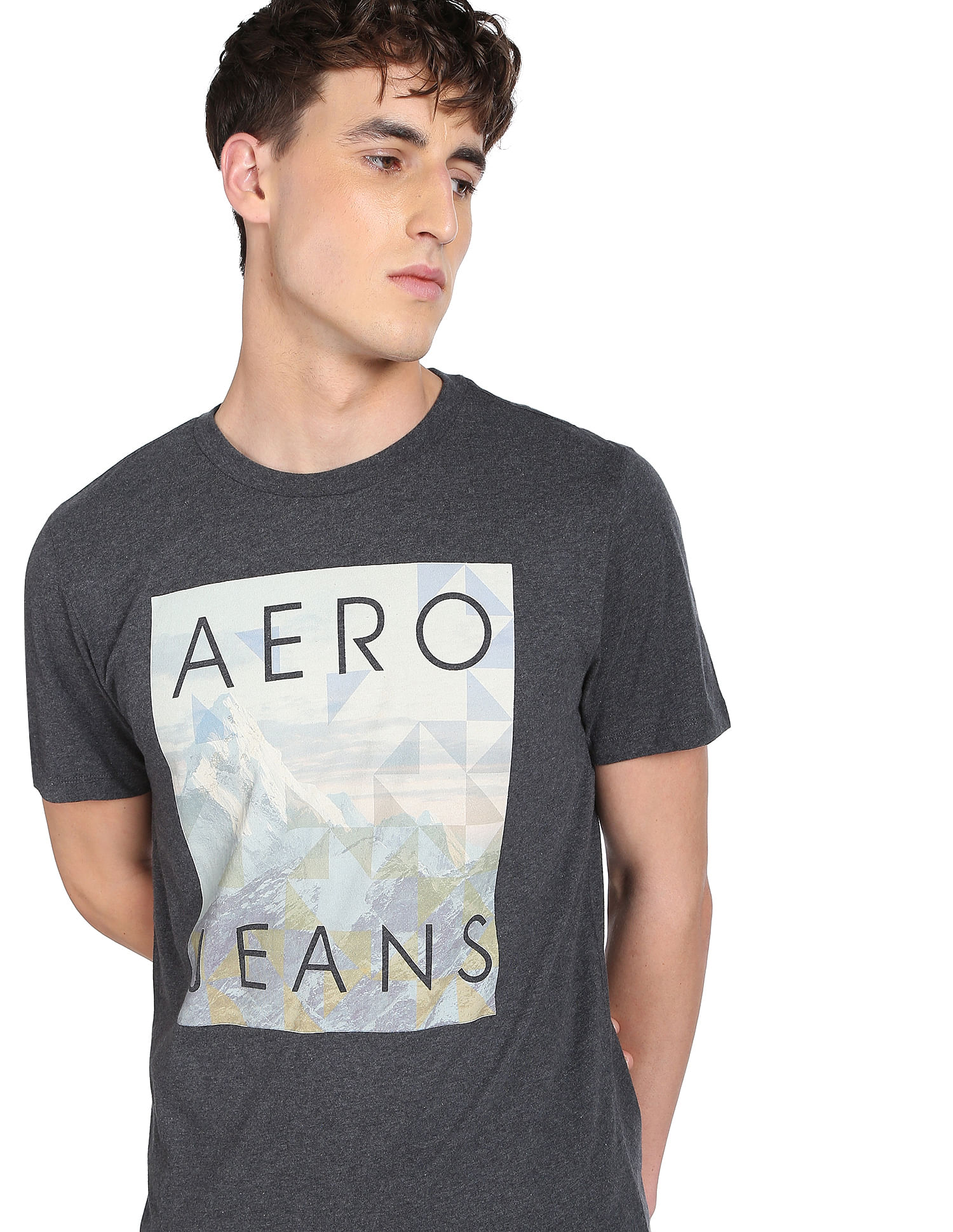 Buy Aeropostale Men Off White Brand Print Cotton T-Shirt - NNNOW.com