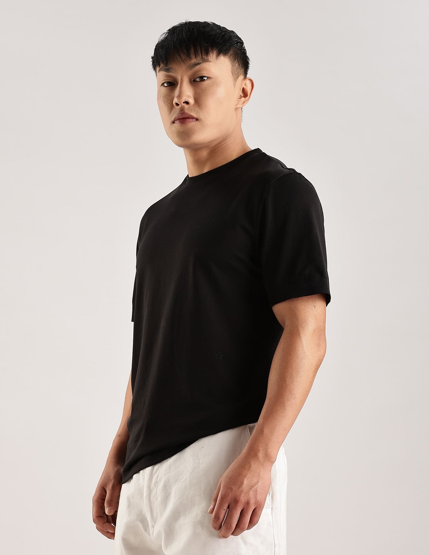 Calvin Klein Solid Regular-Fit Cotton T-Shirt