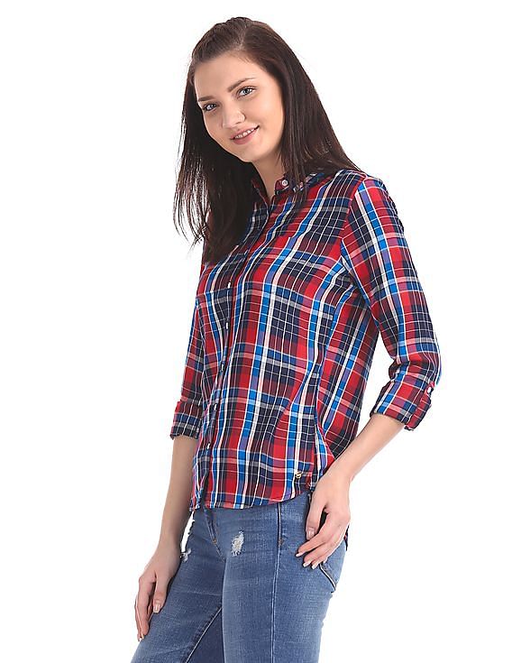 U.S. Polo Assn. Women Long Sleeve Check Shirt