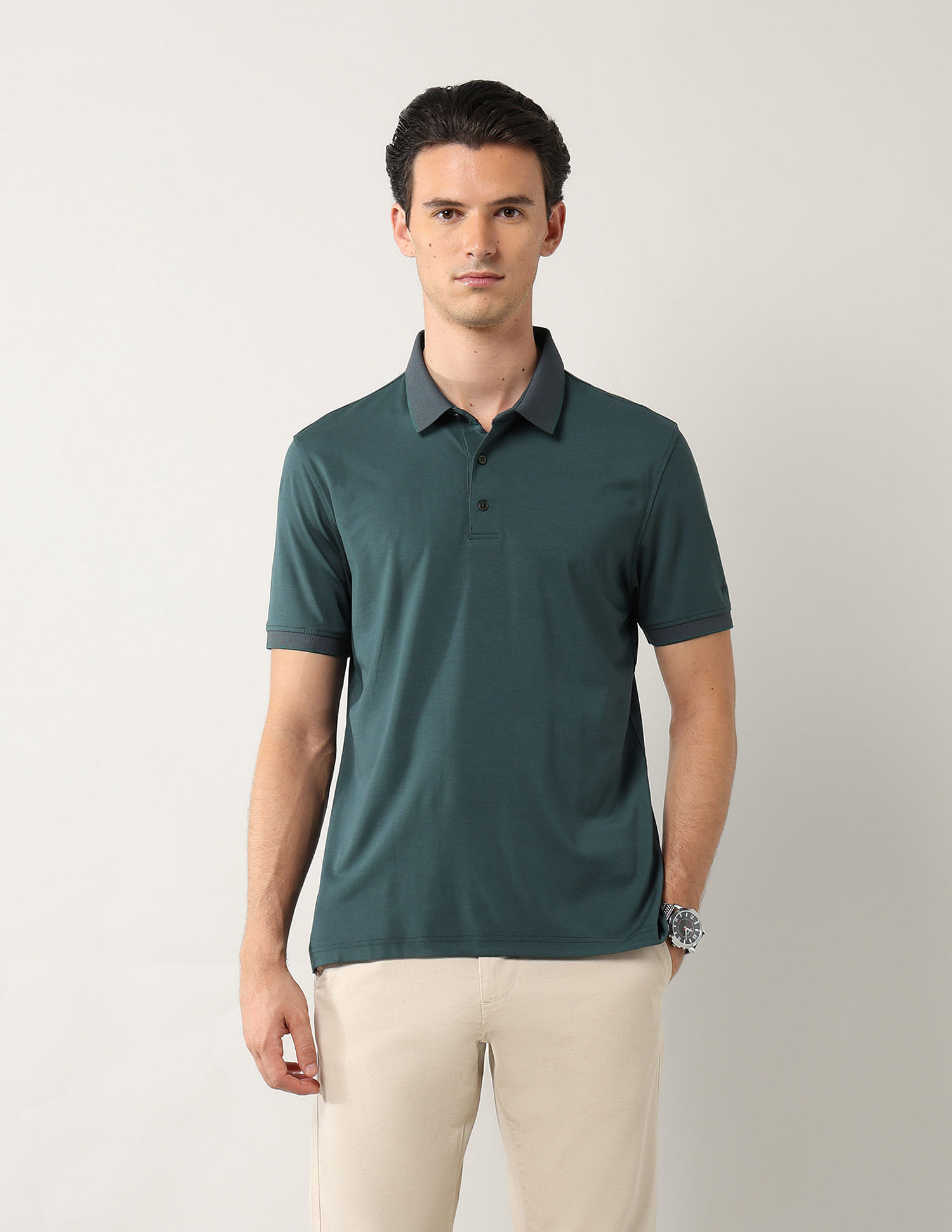 Arrow Solid Pure Cotton Polo Shirt