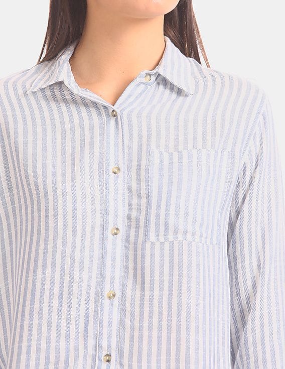 Long Sleeve Vertical Stripe Shirt 