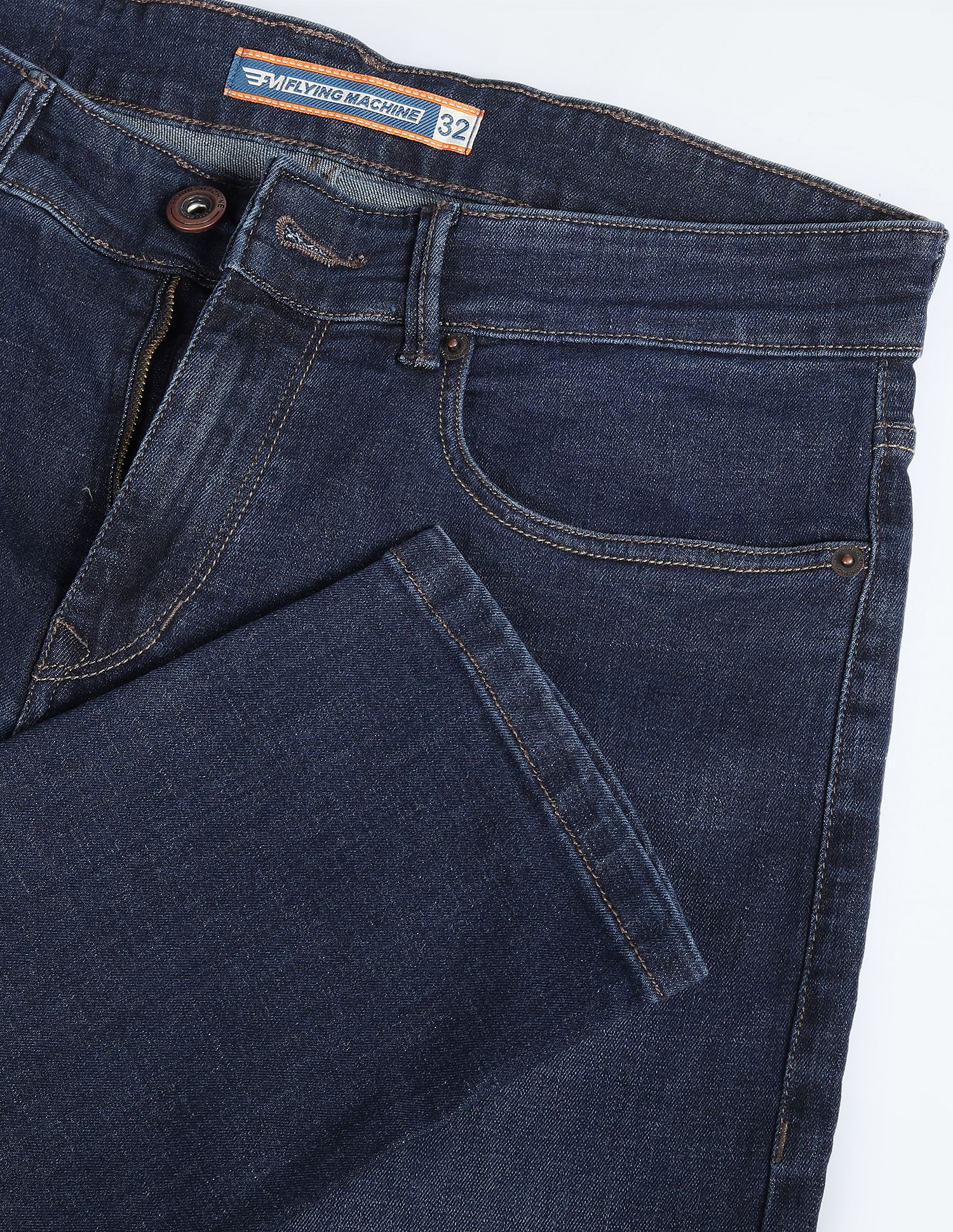 Flying Machine Slash Slim Tapered Dark Wash Jeans