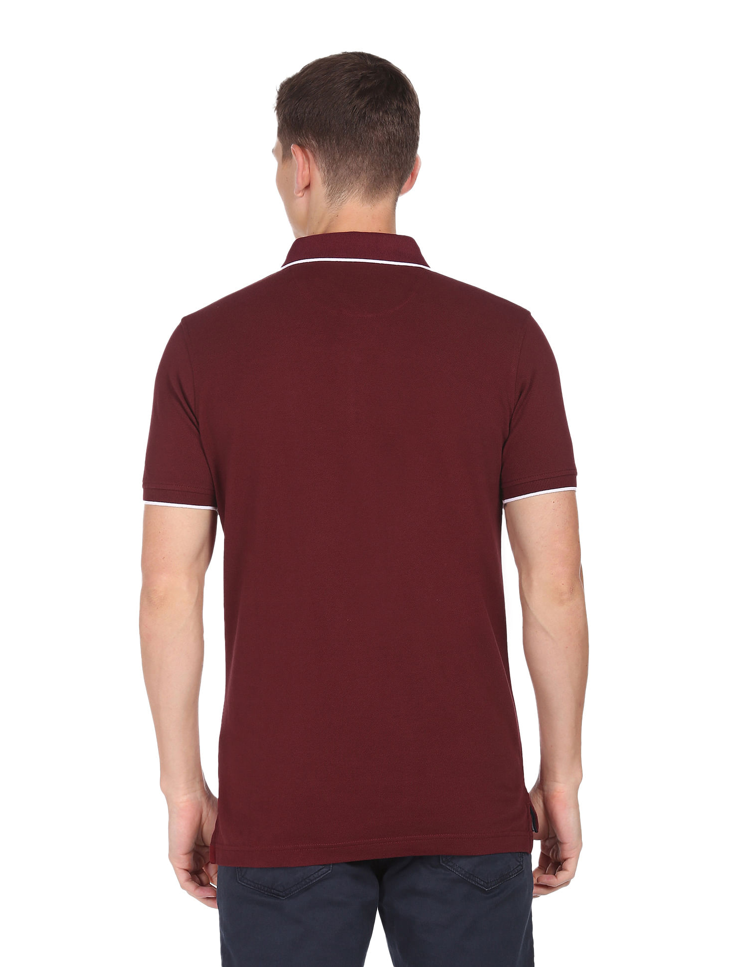 COUNTRY JERSEY MARL POLO SHIRT - BURGUNDY