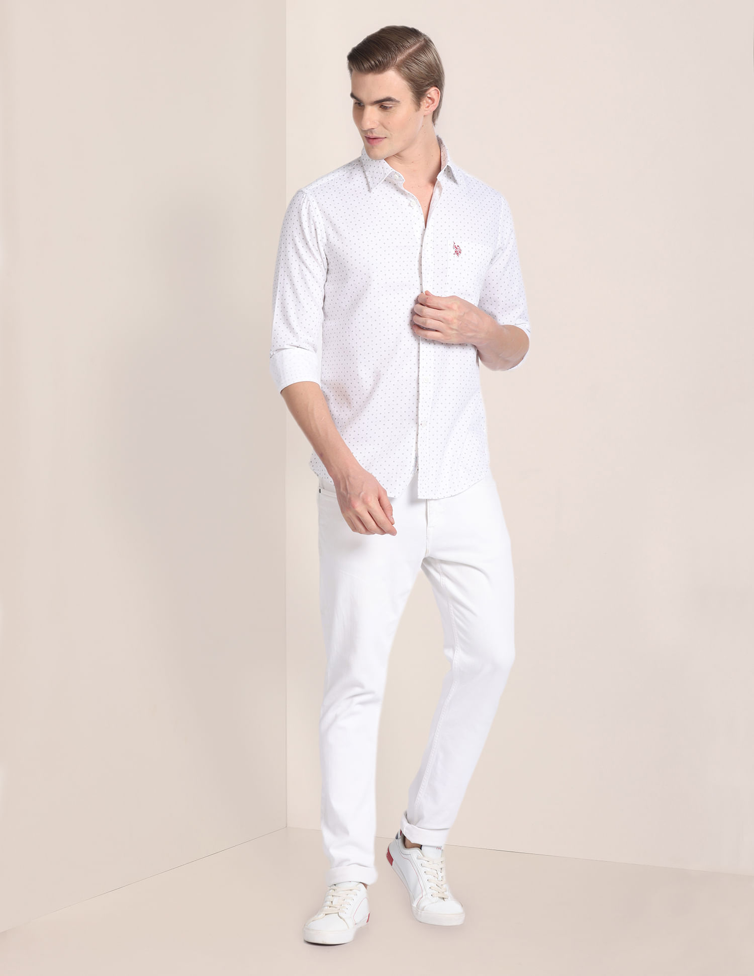 U.S. Polo Assn. Geometric Print Cotton Shirt