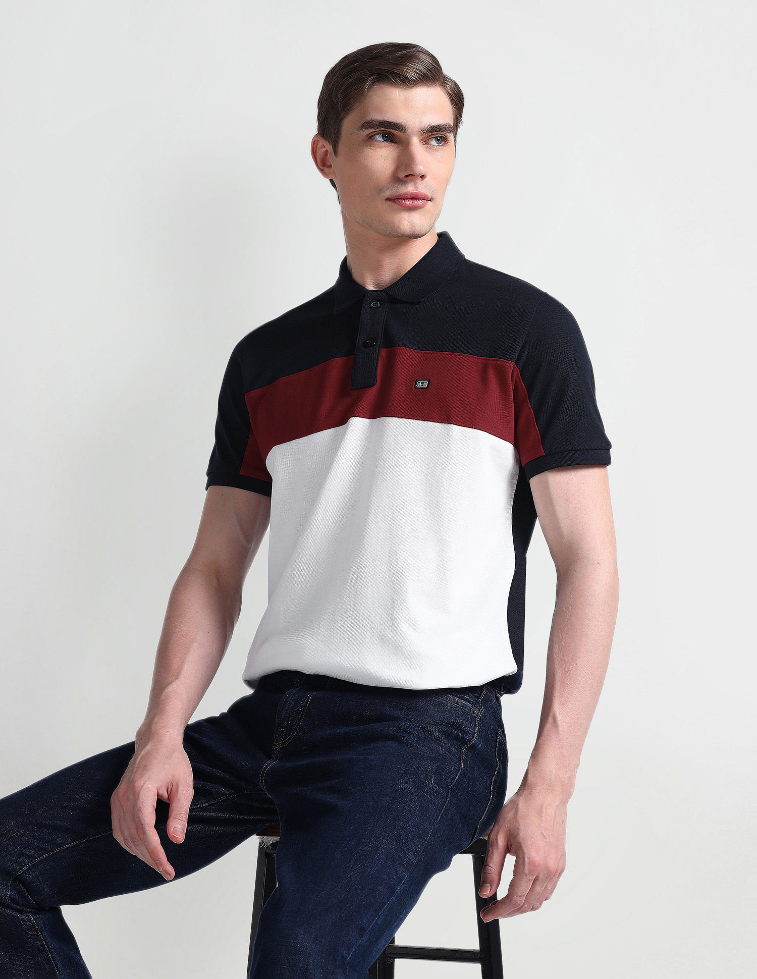 Arrow Sports Colour Block Regular Polo Shirt