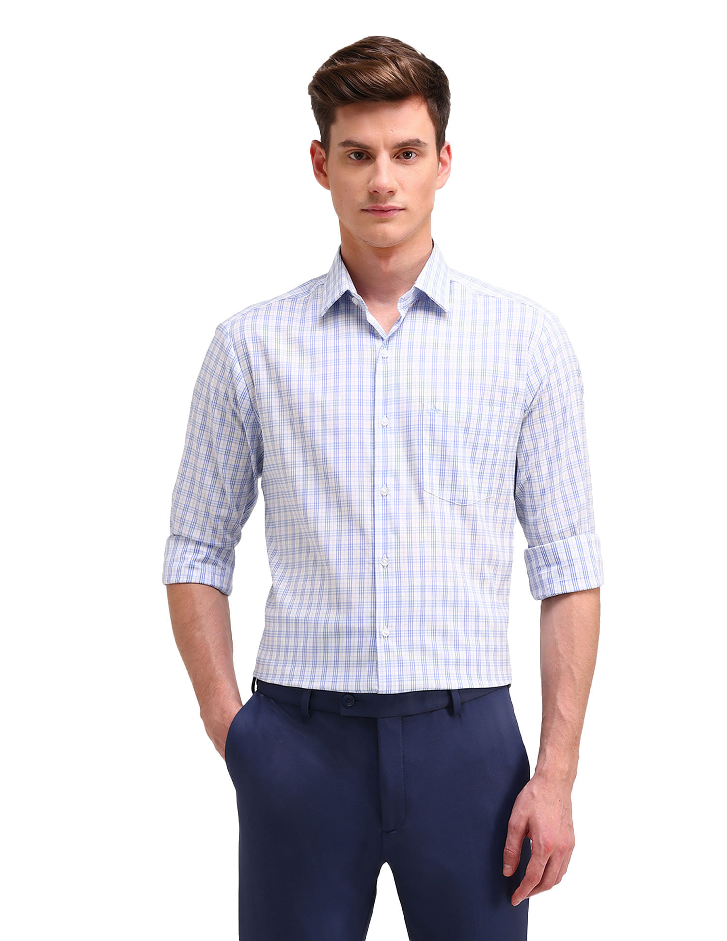 Arrow Slim Fit Dobby All-Over Pattern Shirt