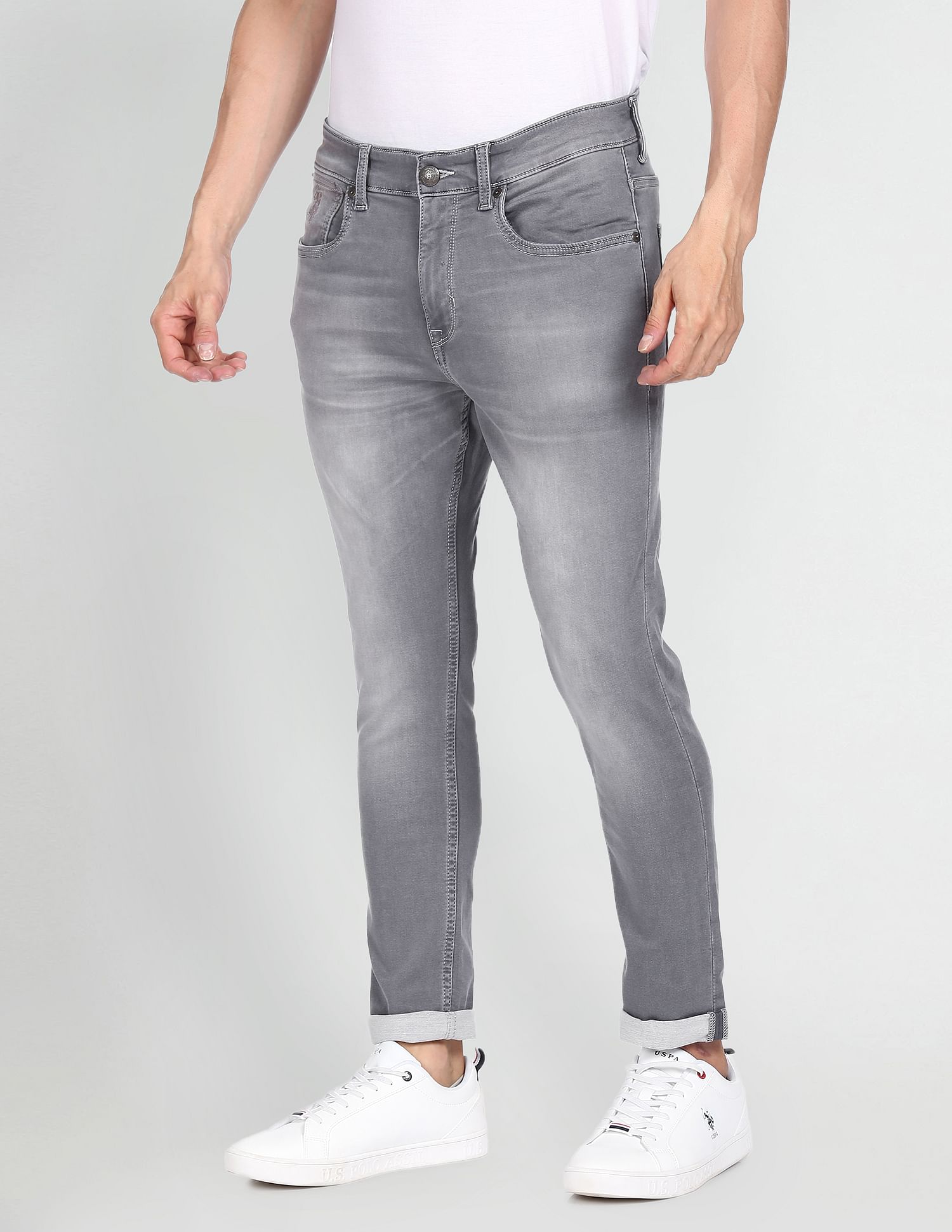 Buy U.S. Polo Assn. Denim Co. Henry Cropped Fit Grey Jeans