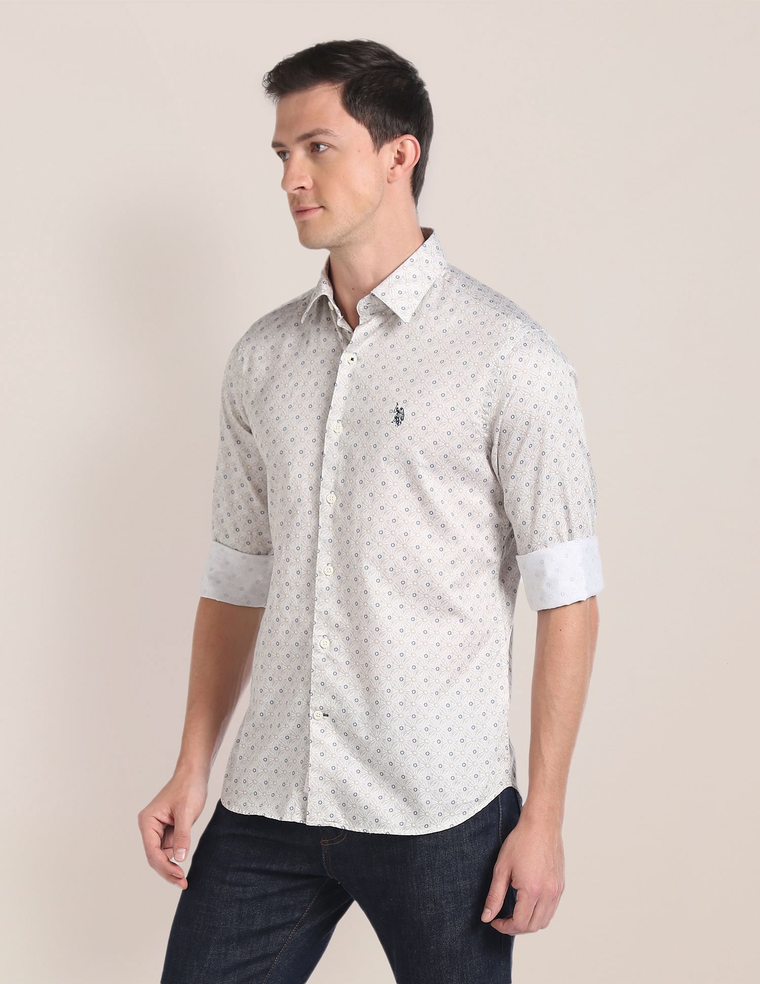 U.S. Polo Assn. Cotton Satin Floral Shirt