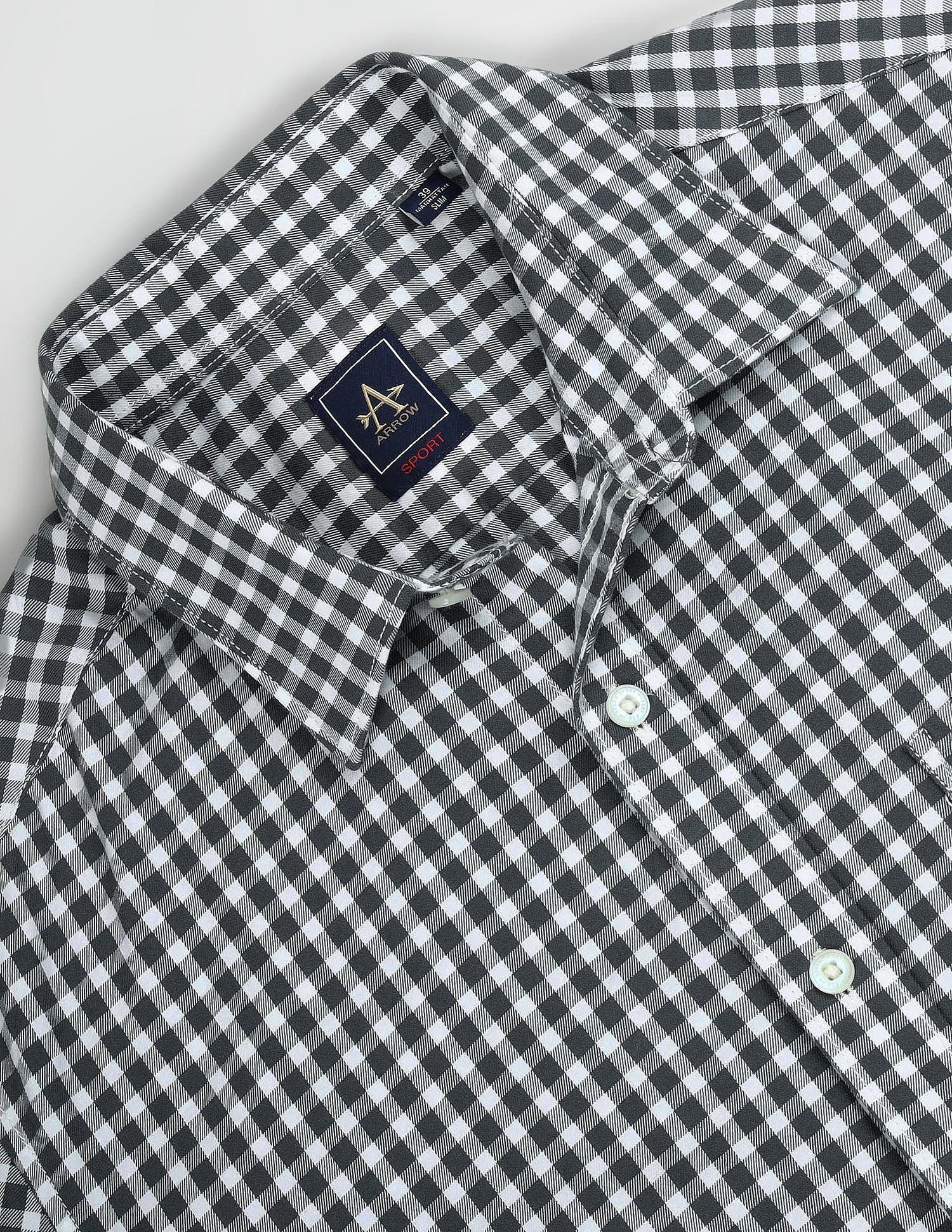 Arrow Sport Gingham Check Cotton Shirt