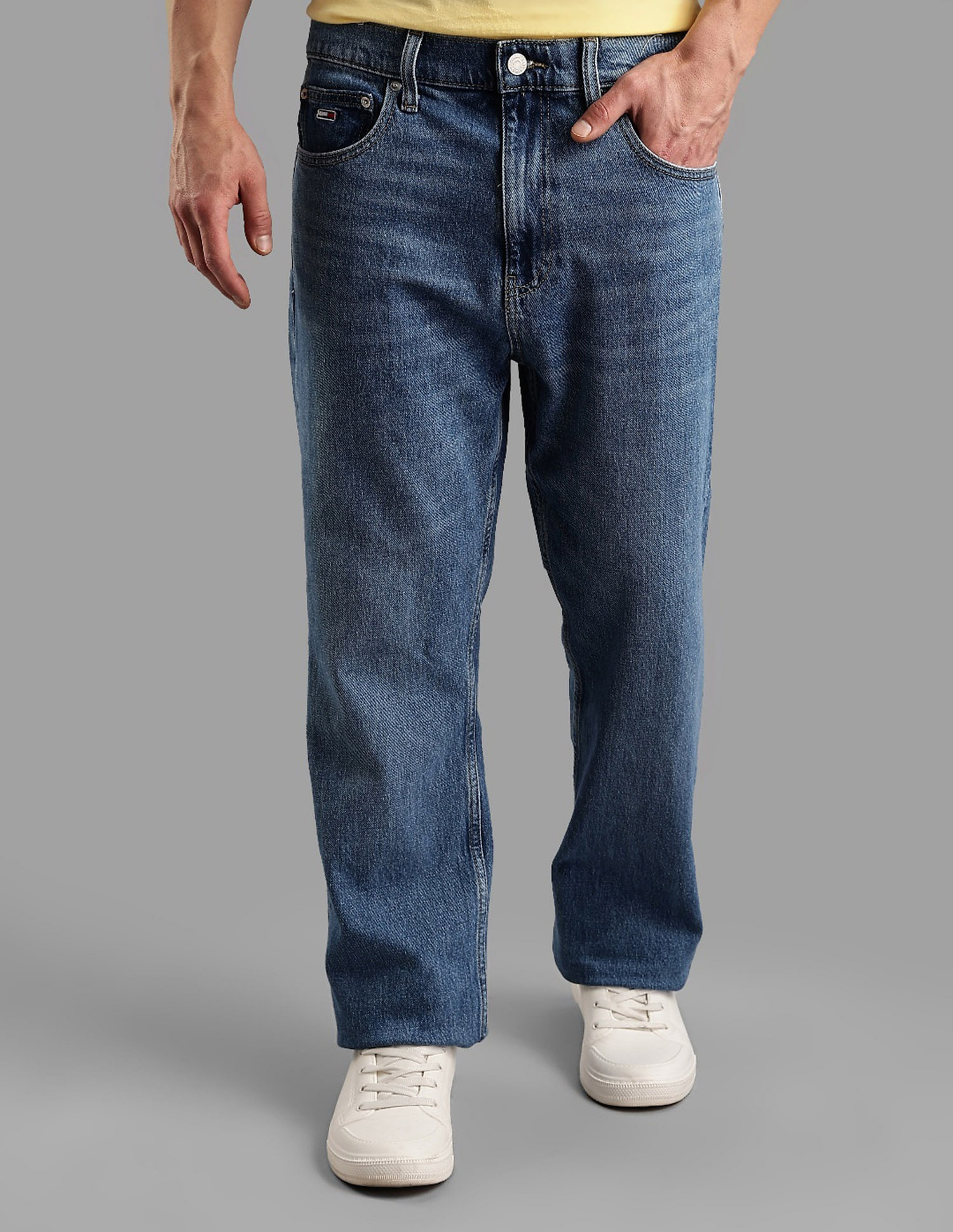 Tommy Hilfiger Light Washed Regular Fit Mid Rise Jeans
