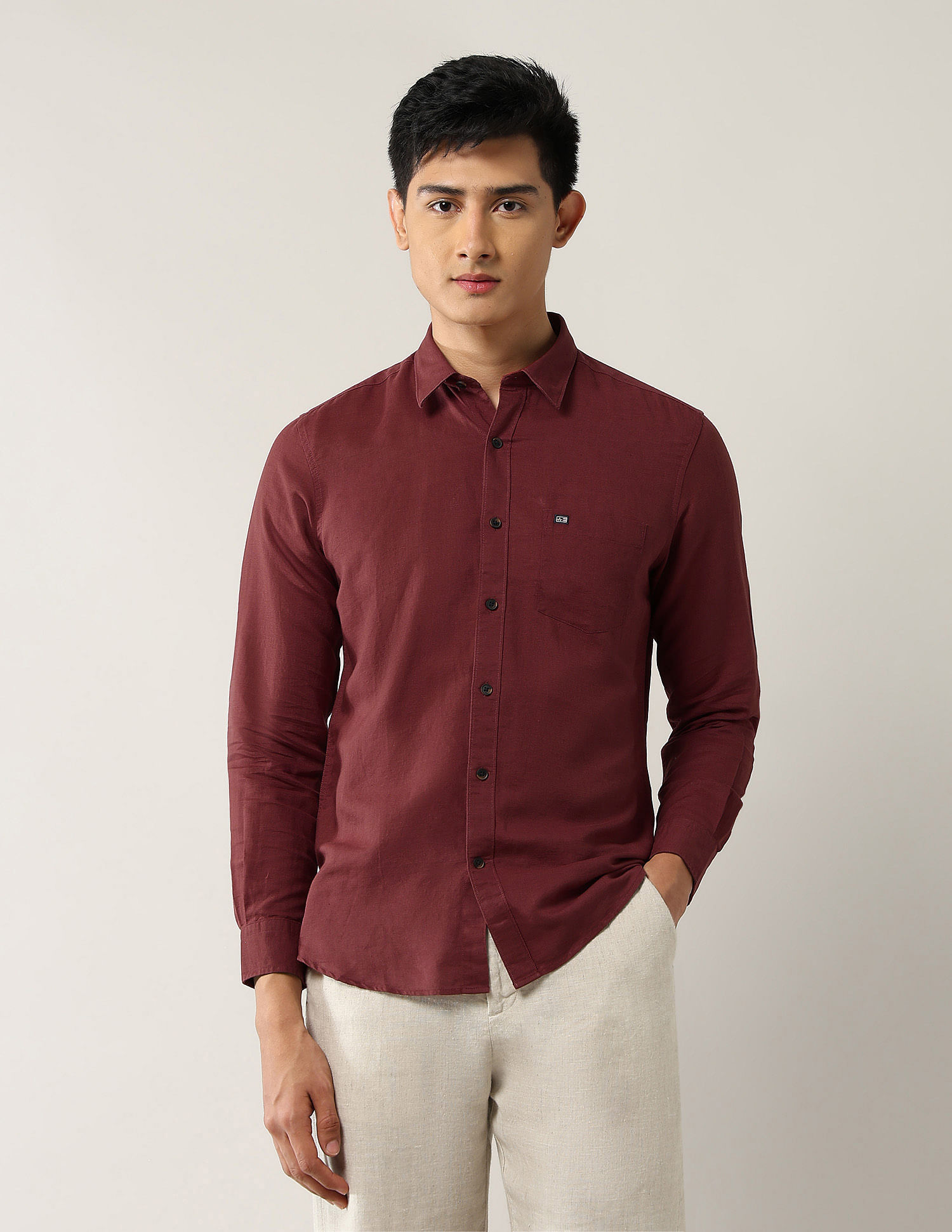 Arrow Sport Slim Fit Pure Linen Shirt