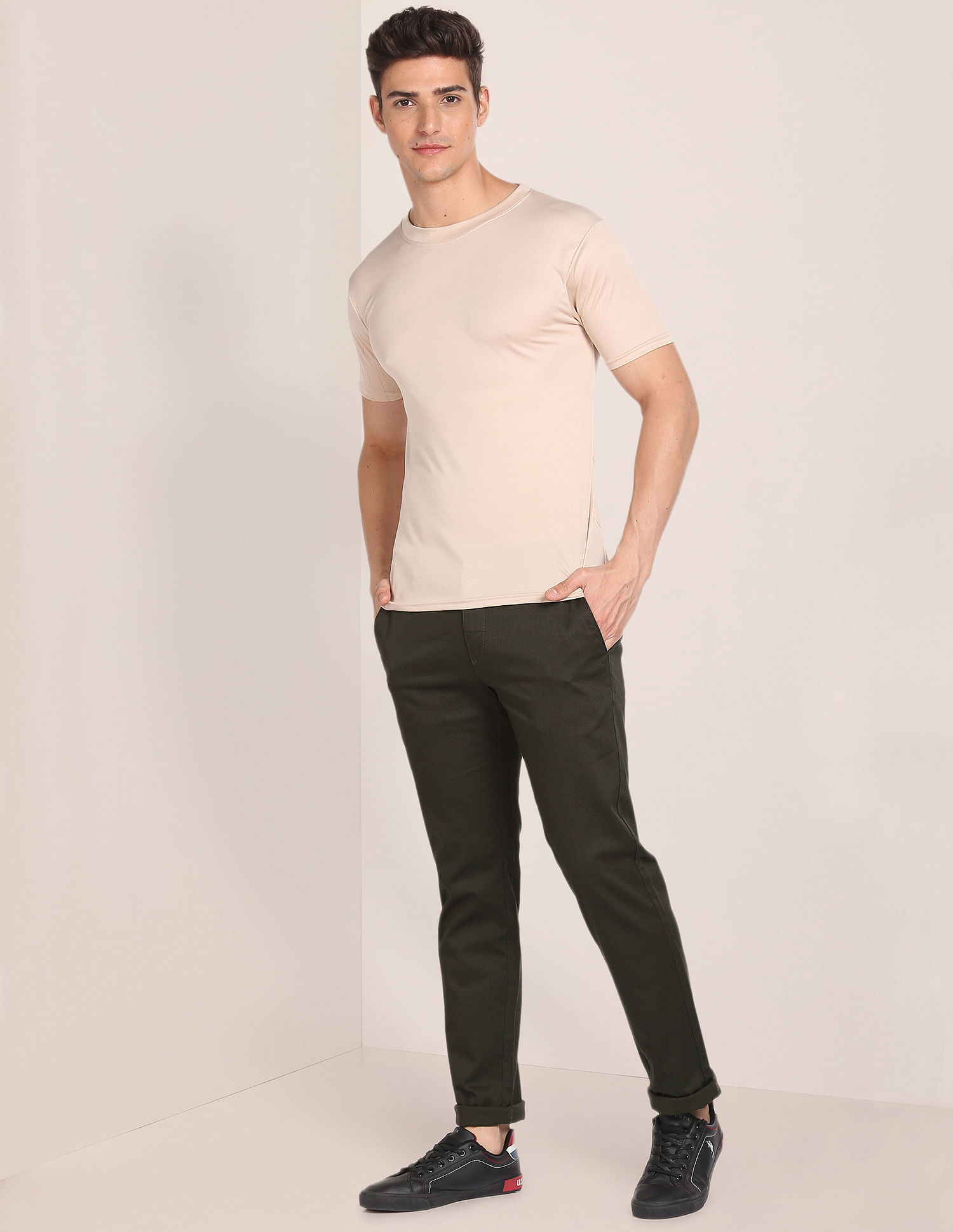 U.S. Polo Assn. Denver Slim Fit Cotton Stretch Printed Signature Trousers