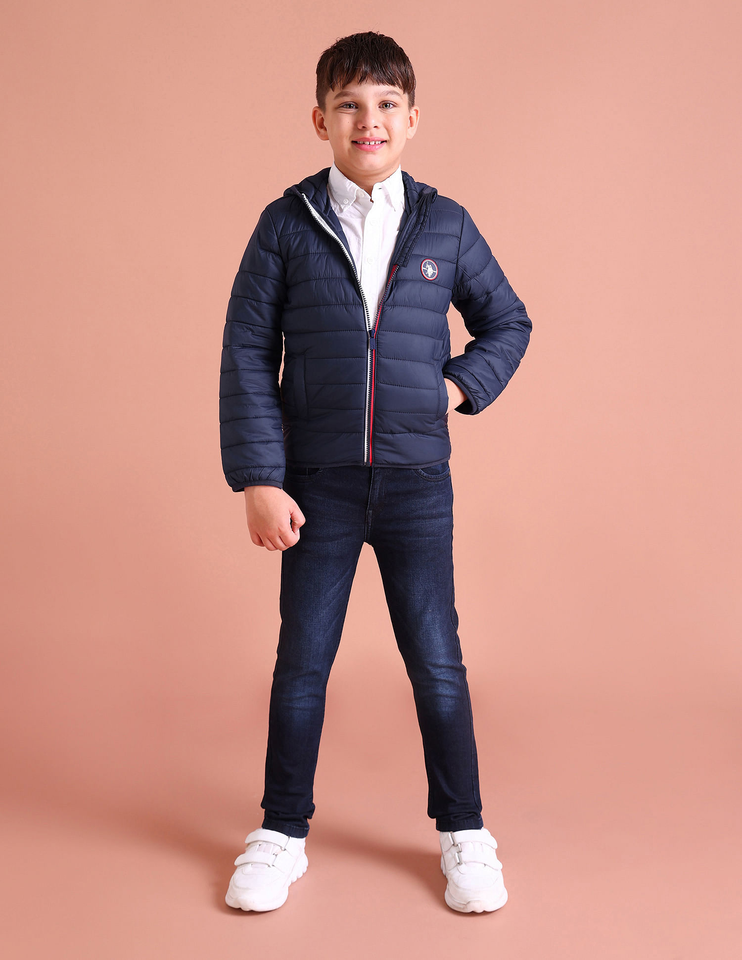 U.S. Polo Assn. Kids Hooded Solid Puffer Jacket
