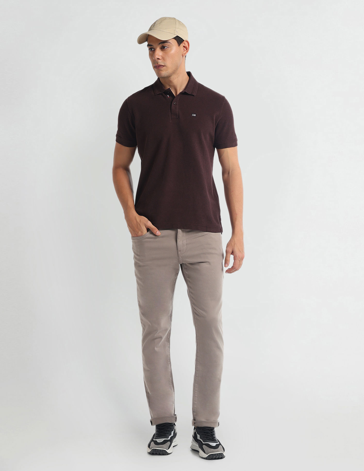 Arrow Sports Pure Cotton Solid Polo Shirt