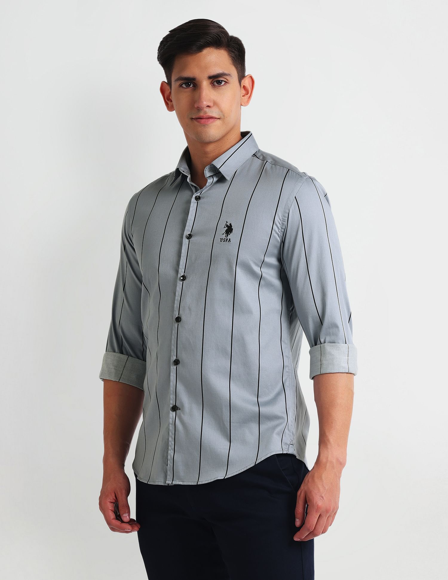 U.S. Polo Assn. Denim Co. Vertical Stripe Slim Shirt