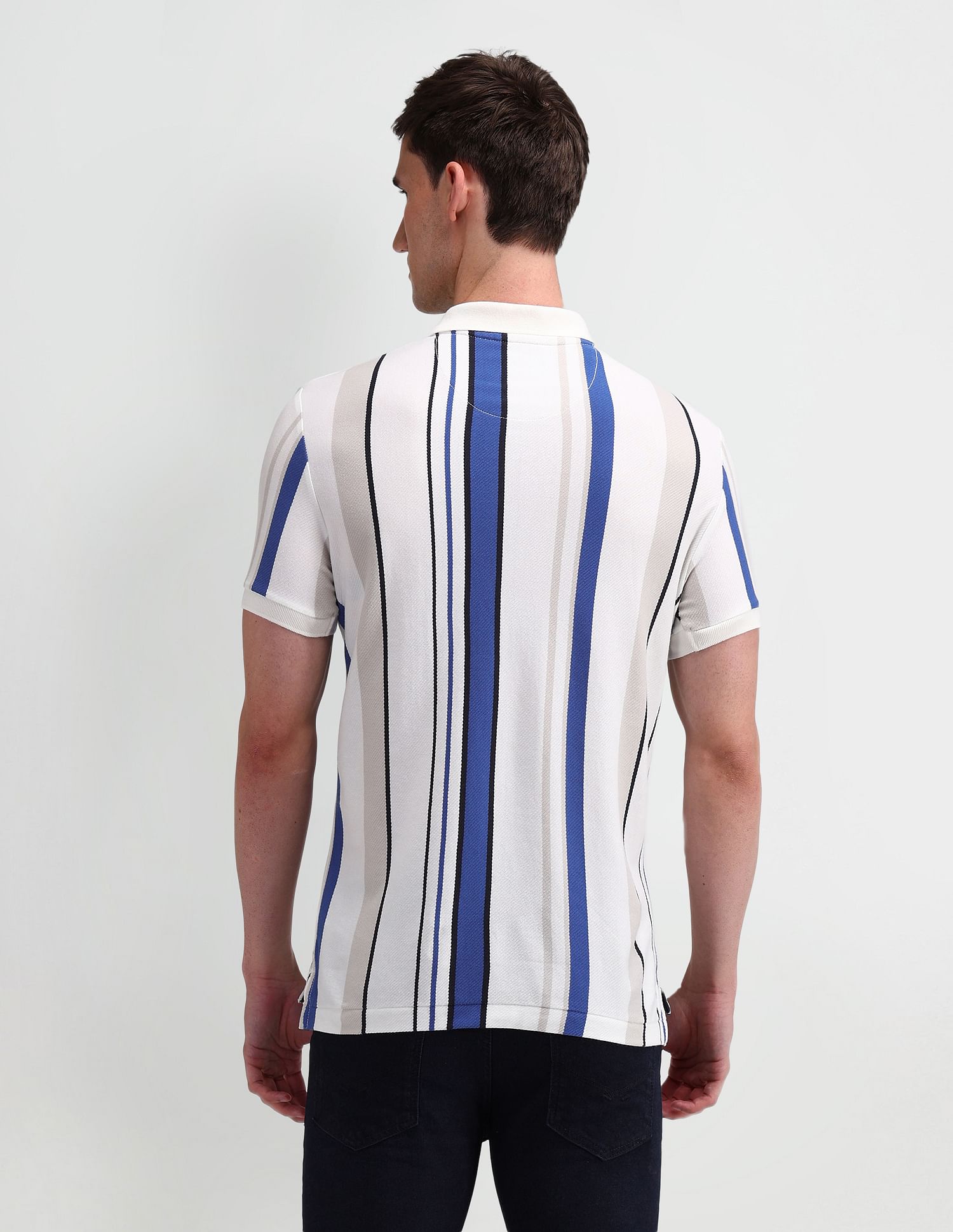 U.S. Polo Assn. Denim Co. Muscle Fit Vertical Striped Polo Shirt