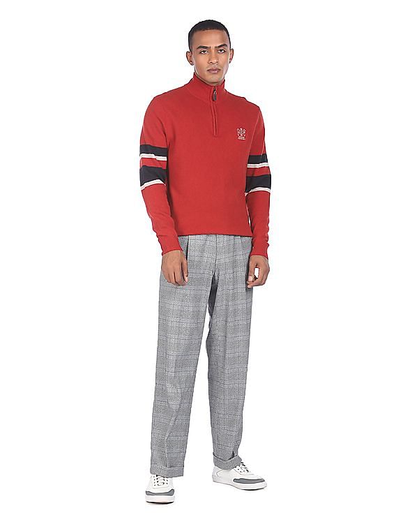 U.S. Polo Assn. Denim Co. High Neck Contrast Panel Sweater
