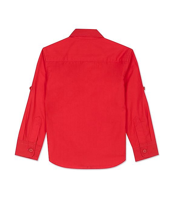 U.S. Polo Assn. Kids Boys Logo Solid Pure Cotton Shirt