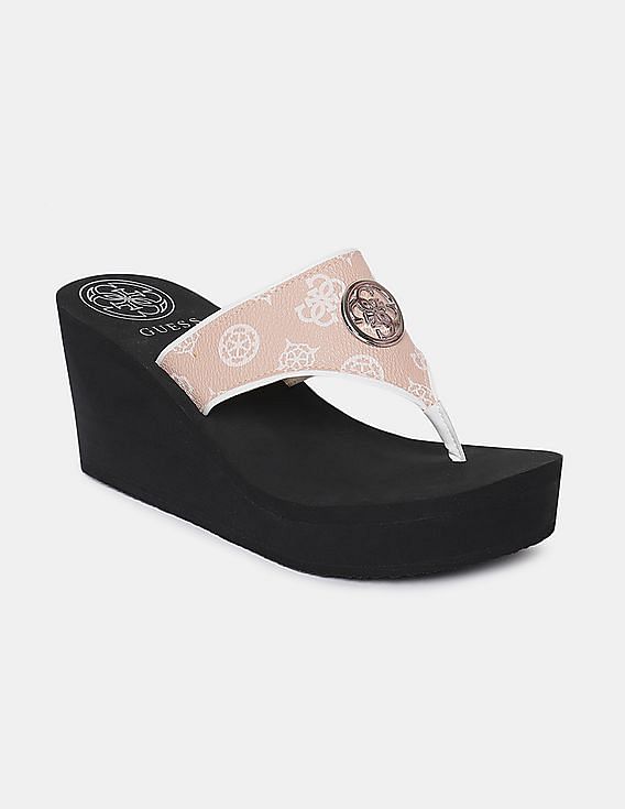 Amazon.com | GUESS Sans Heart Logo Wedge Sandals | Platforms & Wedges