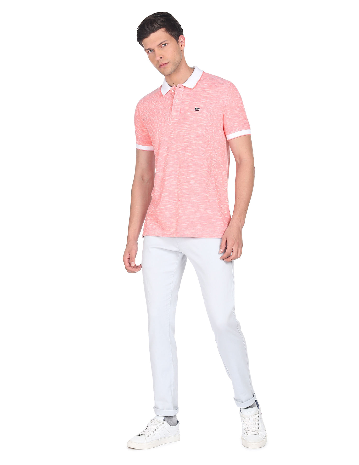Arrow Sports Contrast Collar Polo Shirt