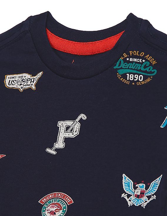 U.S. Polo Assn. Kids Boys Crew Neck Printed T-Shirt