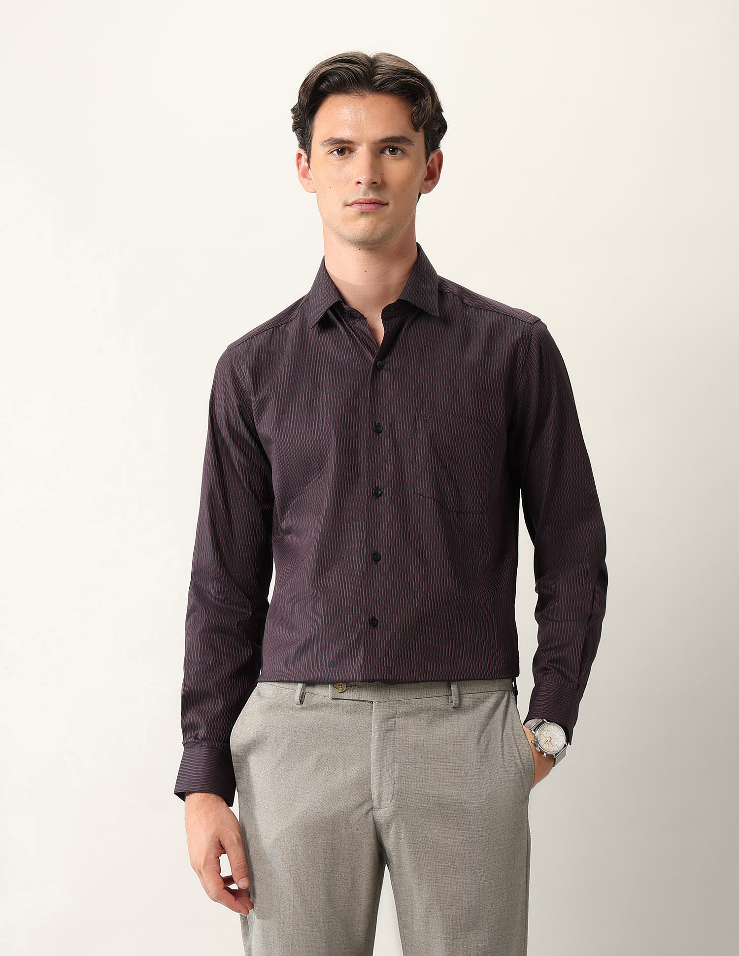 Arrow Manhattan Slim Fit Pure Cotton Ceremonial Shirt