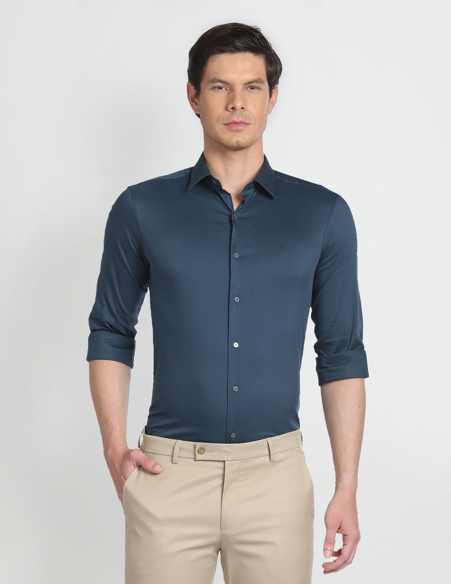 Arrow Newyork Brooklyn Super Slim Sateen Formal Shirt