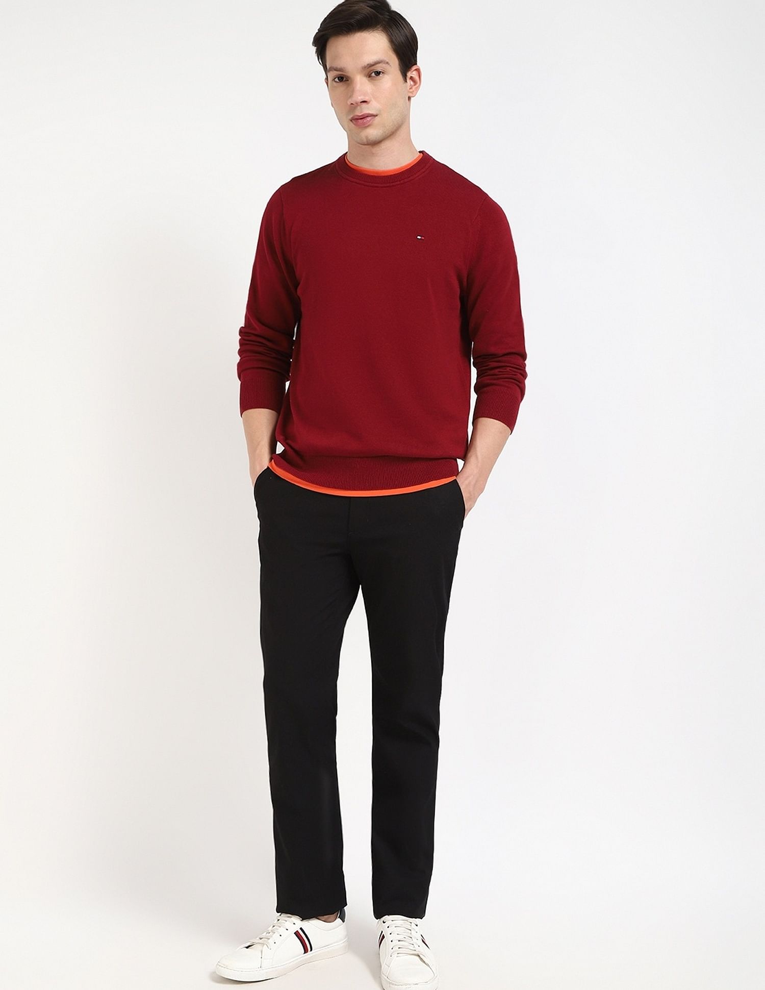 Tommy Hilfiger Solid Regular-Fit Cotton Sweater