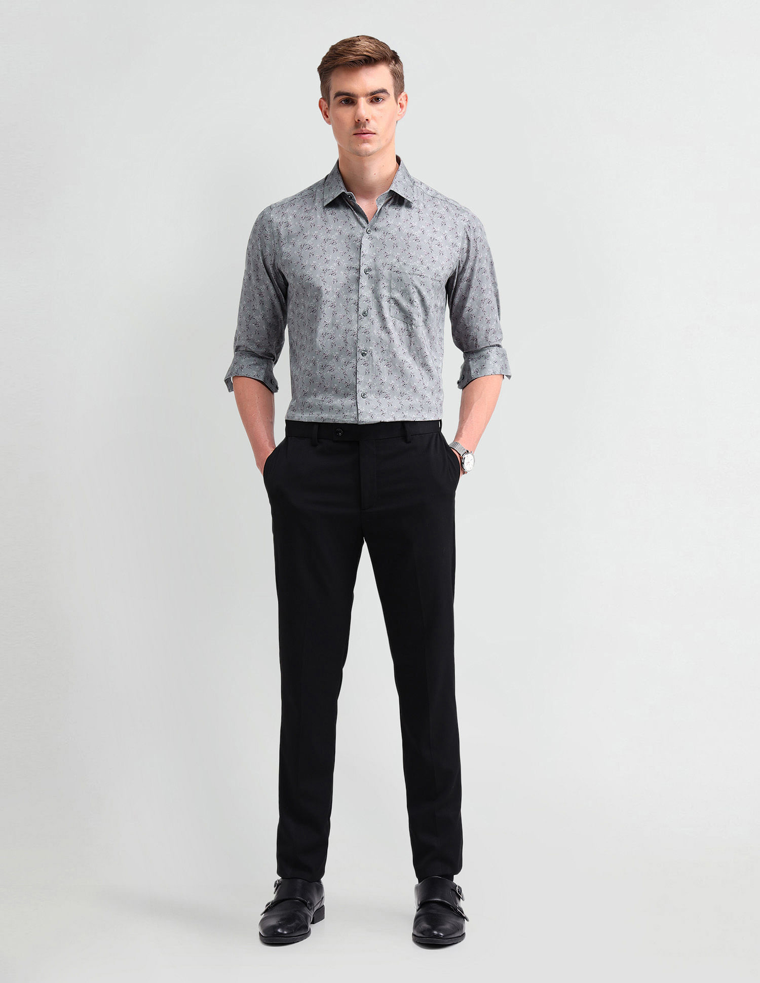 Arrow Manhattan Slim All-over Print Shirt