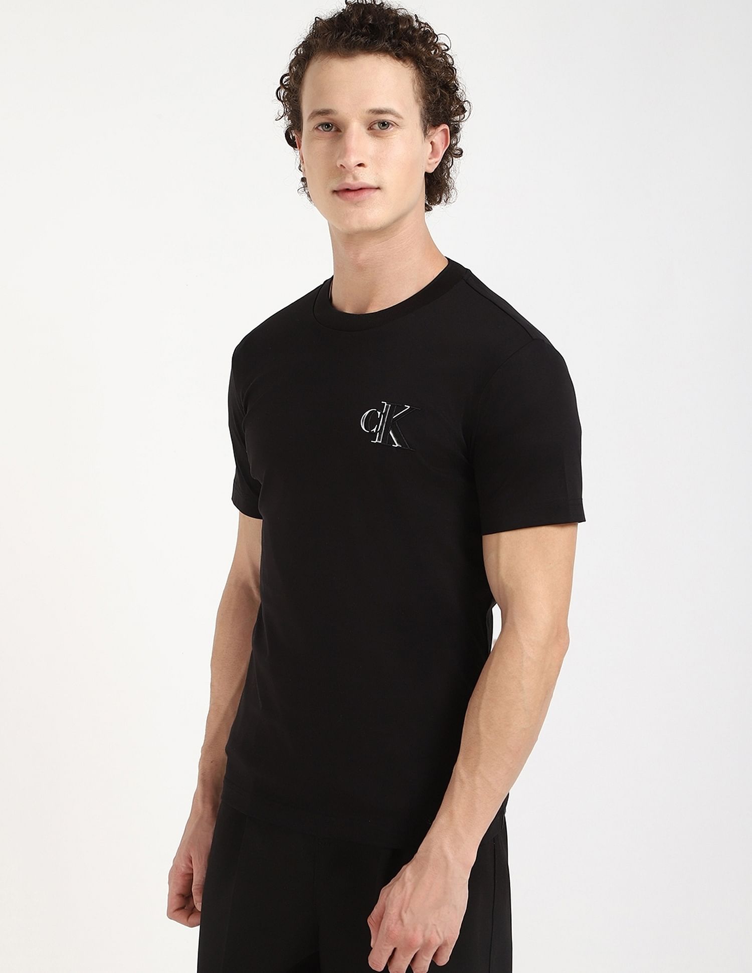 Calvin Klein Jeans Embroidered Logo Slim-Fit Cotton T Shirt