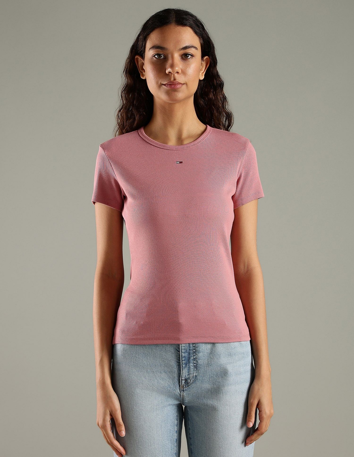 Tommy Hilfiger Solid Slim Fit Cotton T-Shirt