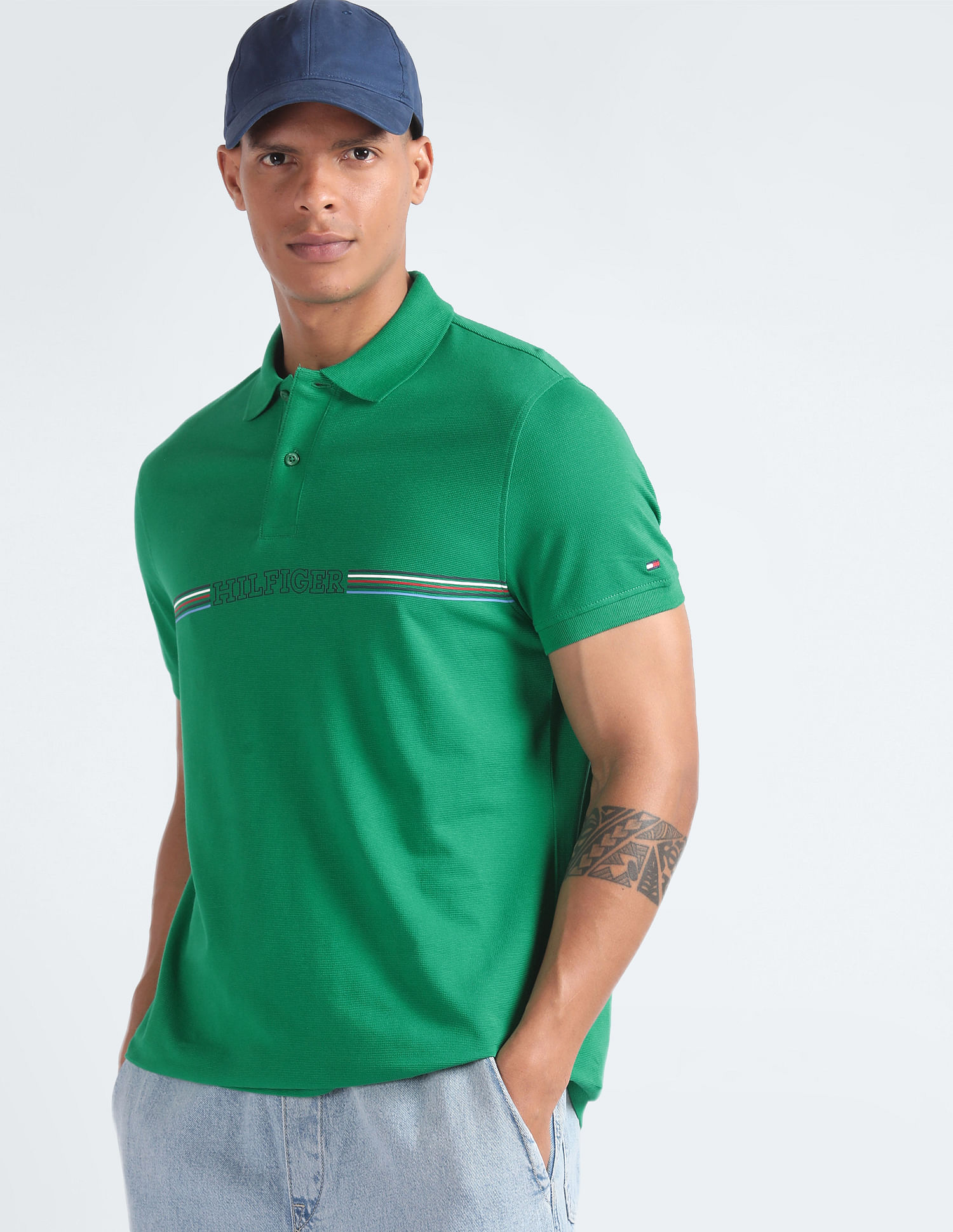 Tommy Hilfiger Brand Stripe Sustainable Polo Shirt