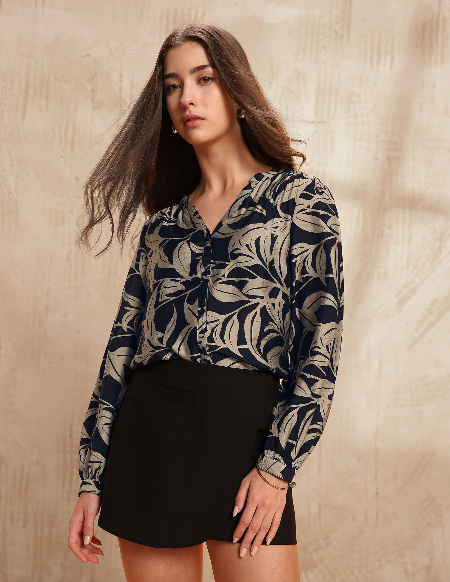 U.S. Polo Assn. Women Regular Fit Abstract Printed Shirt