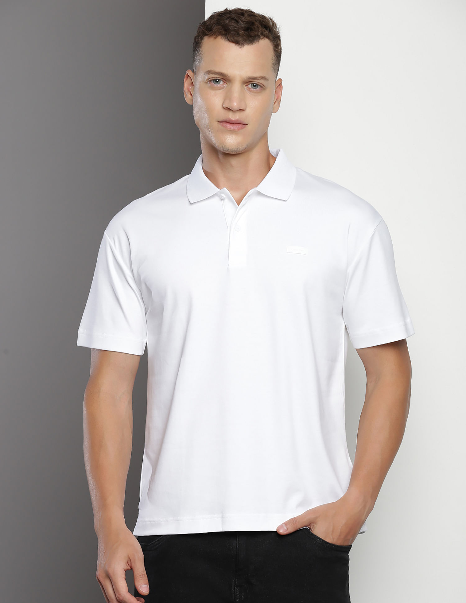 Calvin Klein Cotton Logo Tape Polo Shirt