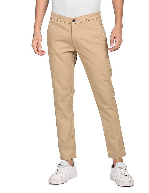 Buy Khaki Cotton Casual Trousers For Men Online In India At Discounted  Prices