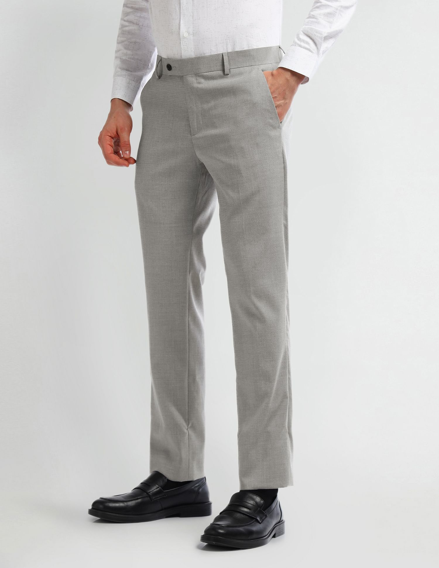 Arrow Mid Rise Carson Tapered Fit Trousers