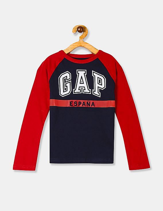 Buy GAP Boys Boys Blue Logo Raglan T Shirt NNNOW