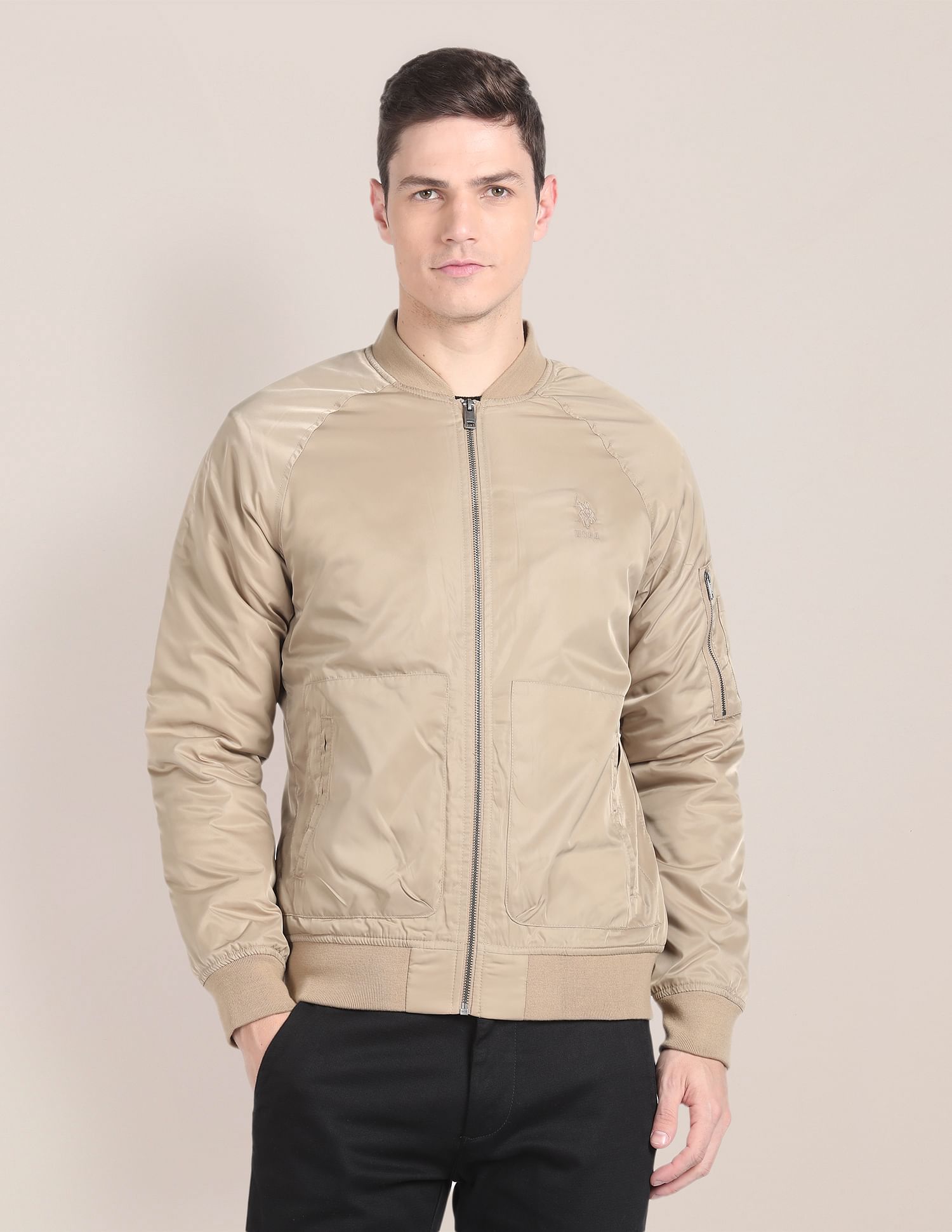 U.S. Polo Assn. Lightweight Solid Bomber Jacket