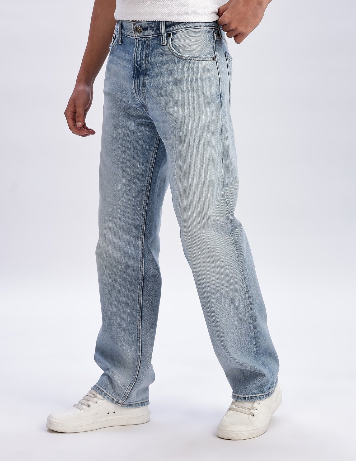 Buy Calvin Klein Jeans Light Washed Loose Fit Mid Rise Jeans 