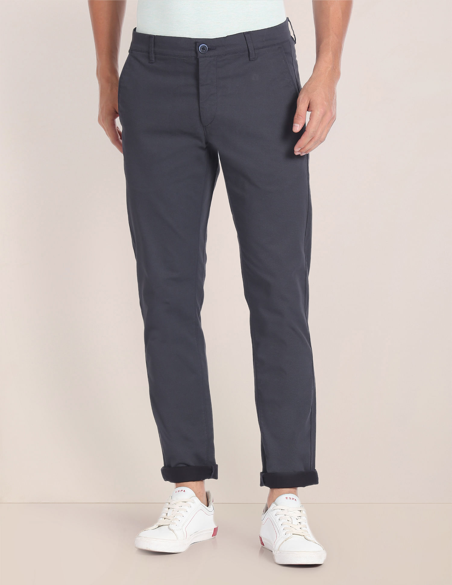 U.S. Polo Assn. Mid Rise Geometric Print Trousers