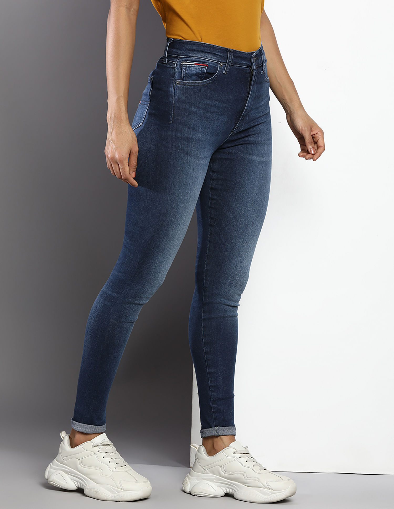 Buy Tommy Hilfiger Sylvia Mid Rise Skinny Fit Jeans | Straight-Fit Jeans