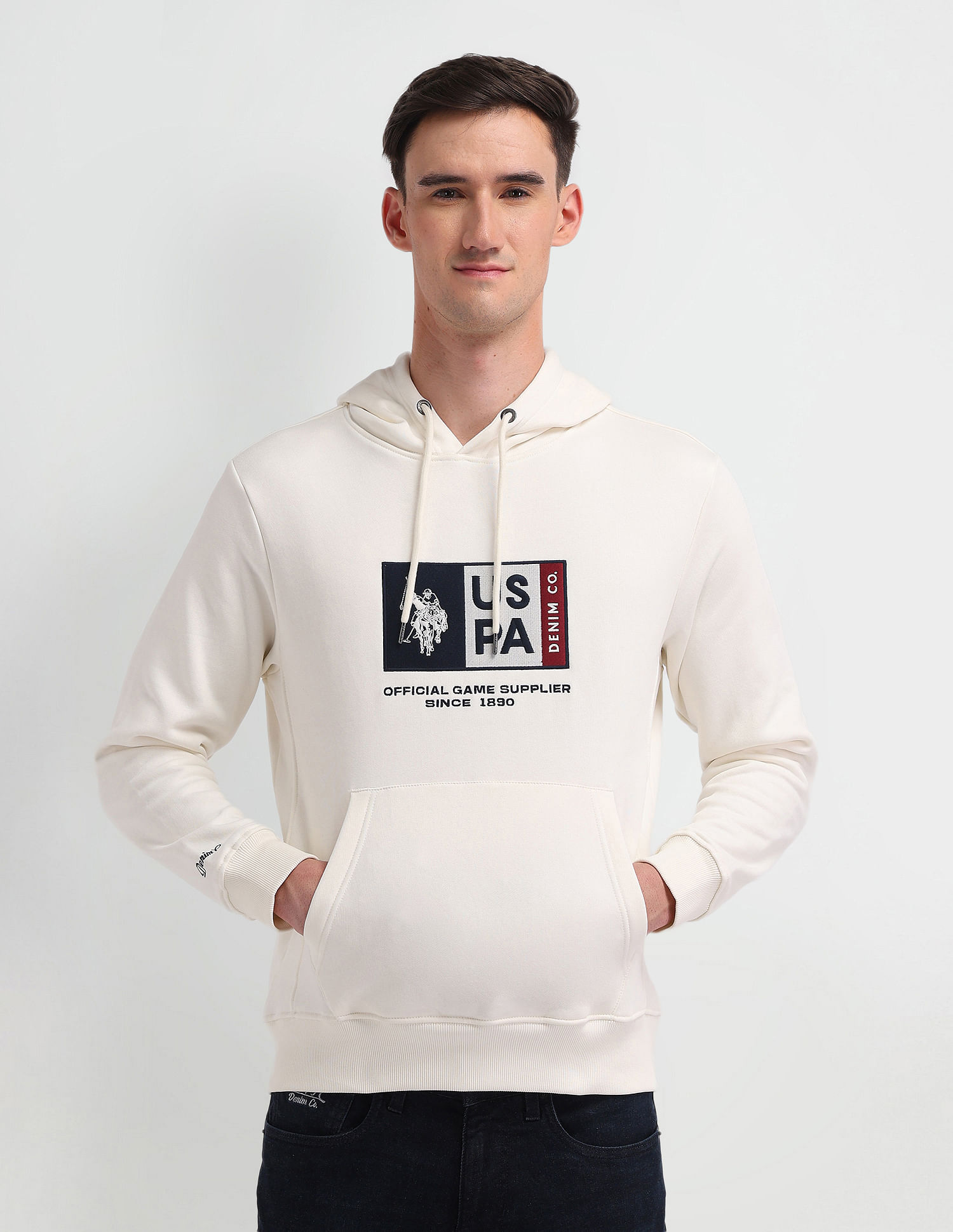 U.S. Polo Assn. Denim Co. Hooded Brand Appliqued Sweatshirt