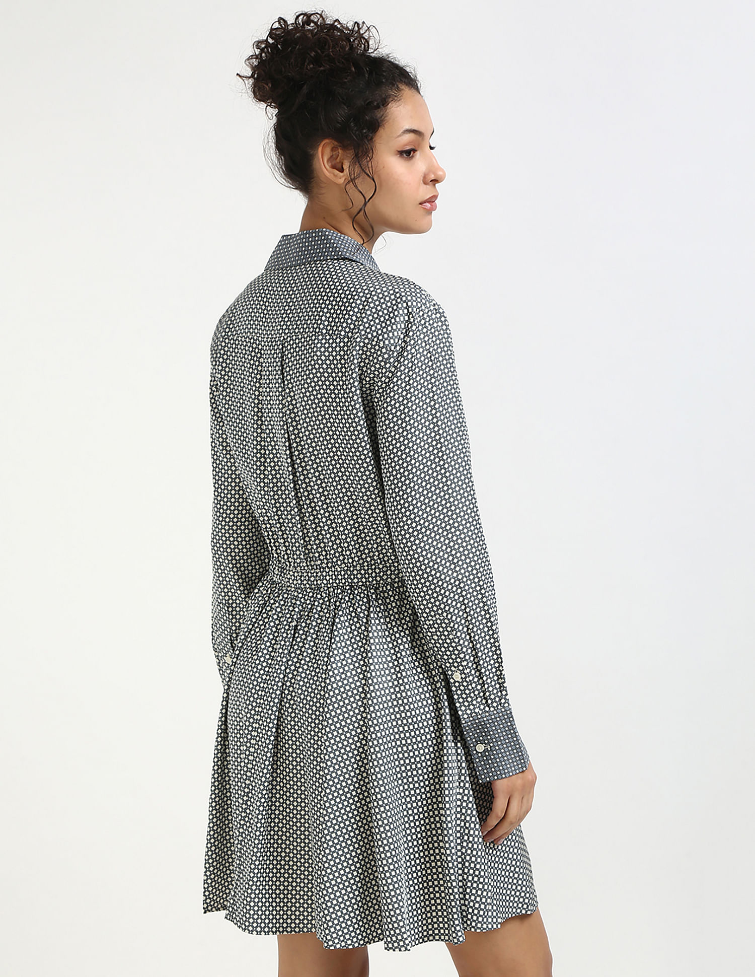 Tommy Hilfiger Viscose Spread Collar A-Line Dress