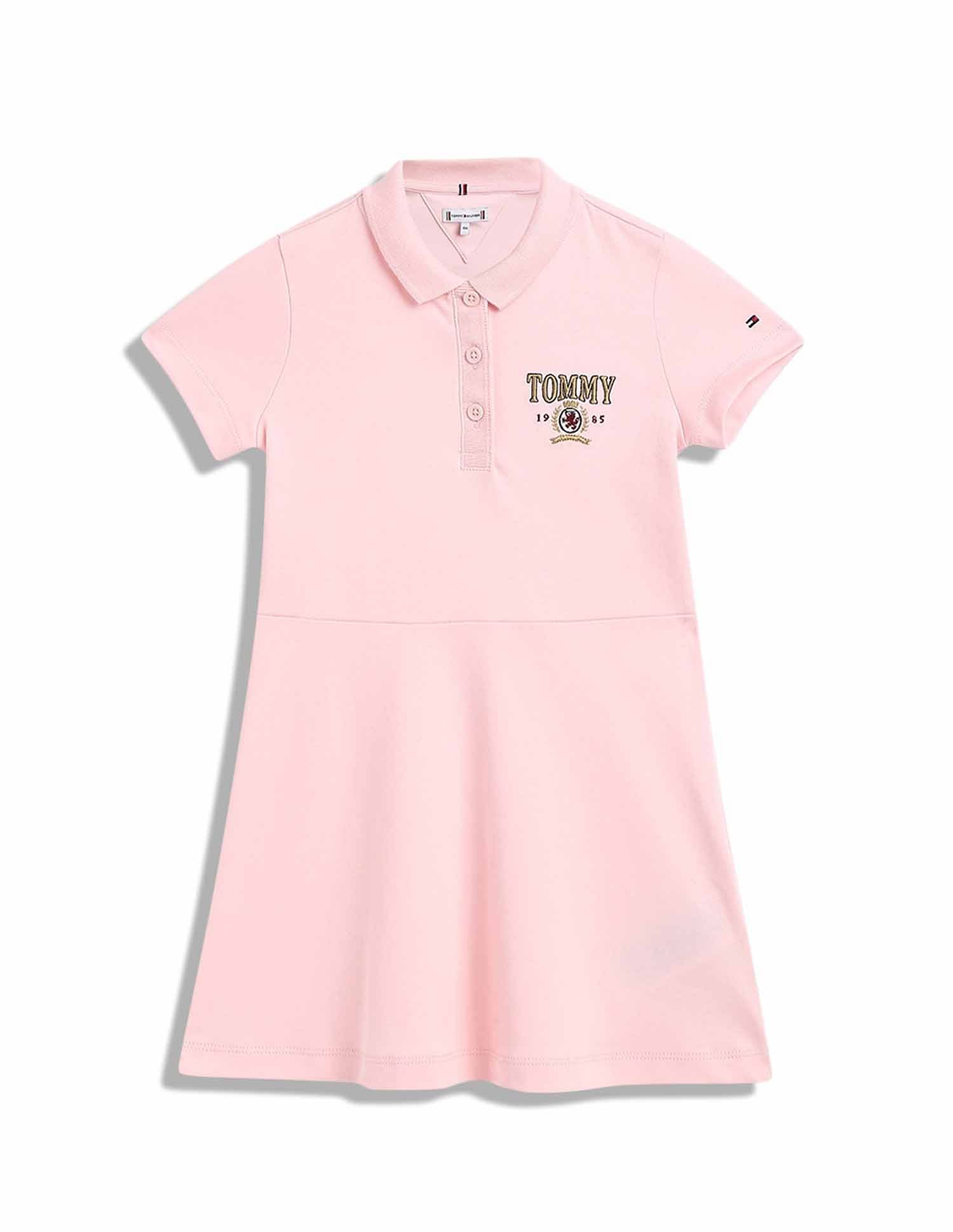 Tommy Hilfiger Kids Girls Logo Regular-Fit Cotton Dress
