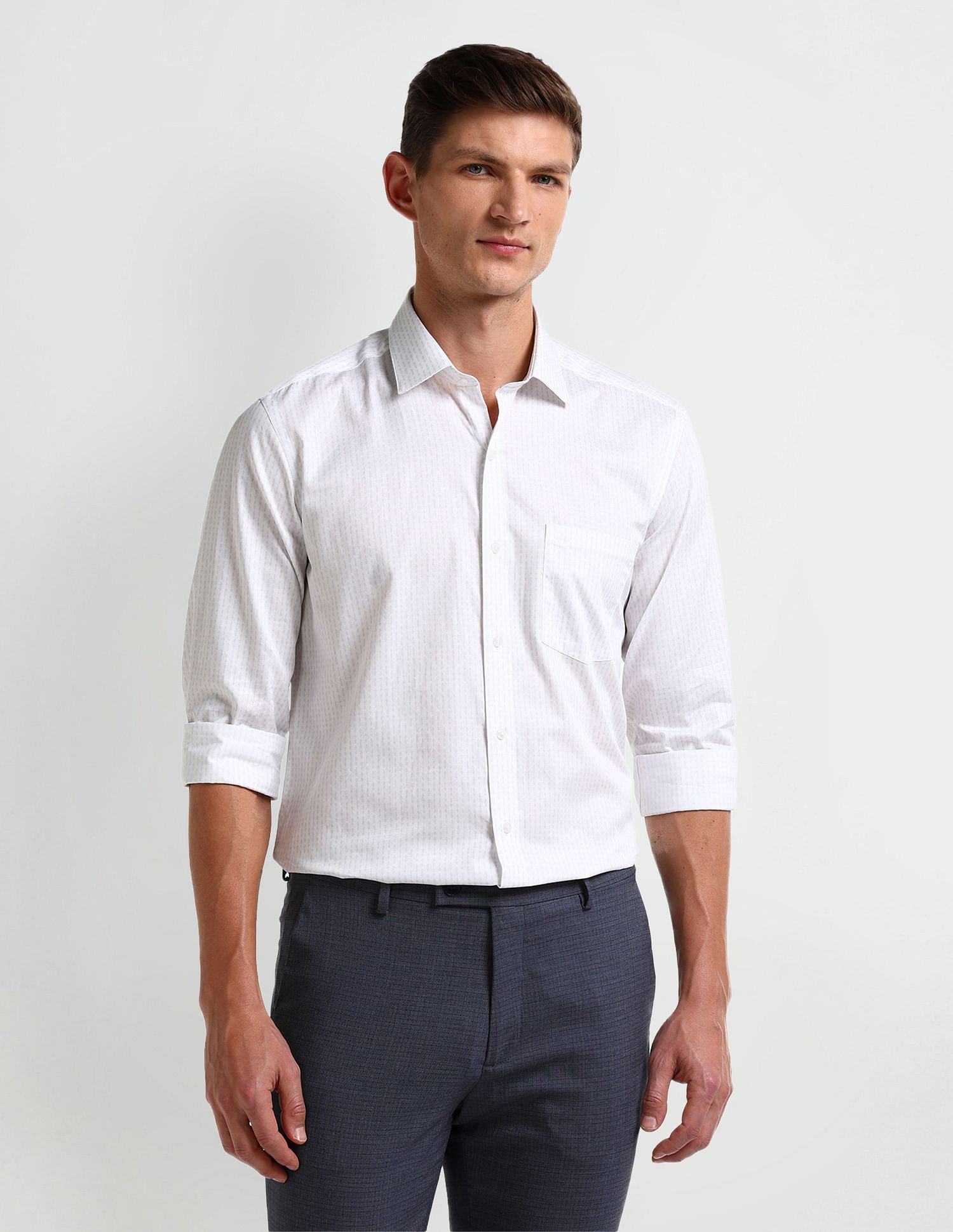 Arrow Manhattan Slim Fit Geometric Print Shirt
