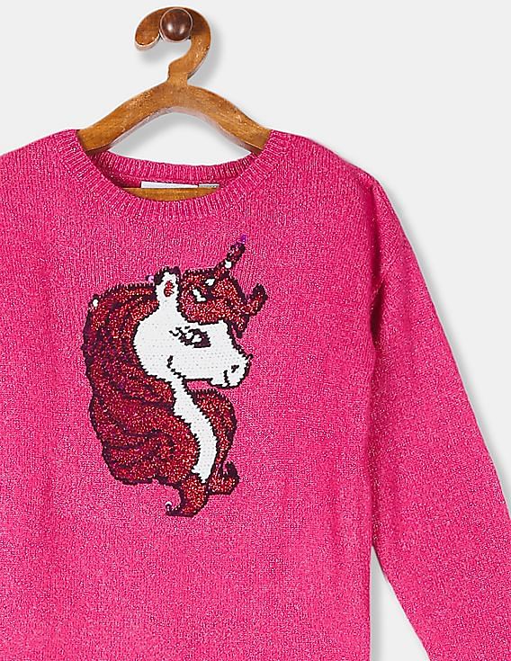 Pink unicorn sweater sale