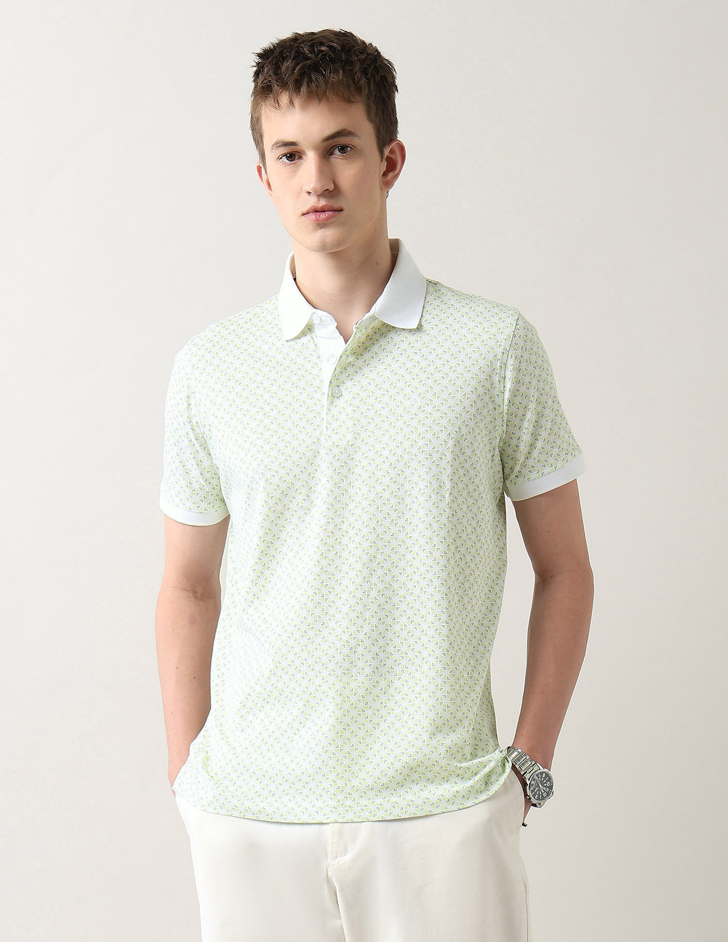 Arrow Geometric Printed Regular Fit Polo Shirt
